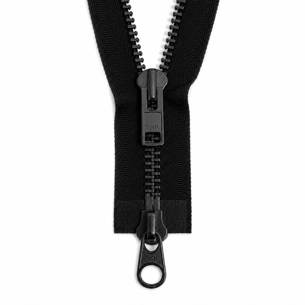 YKK #10 Black Oxide 2-Way Open End Zipper - Black