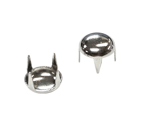 Trimming Shop 7mm x 14mm Punk Studs for Clothing, Screwback Silver