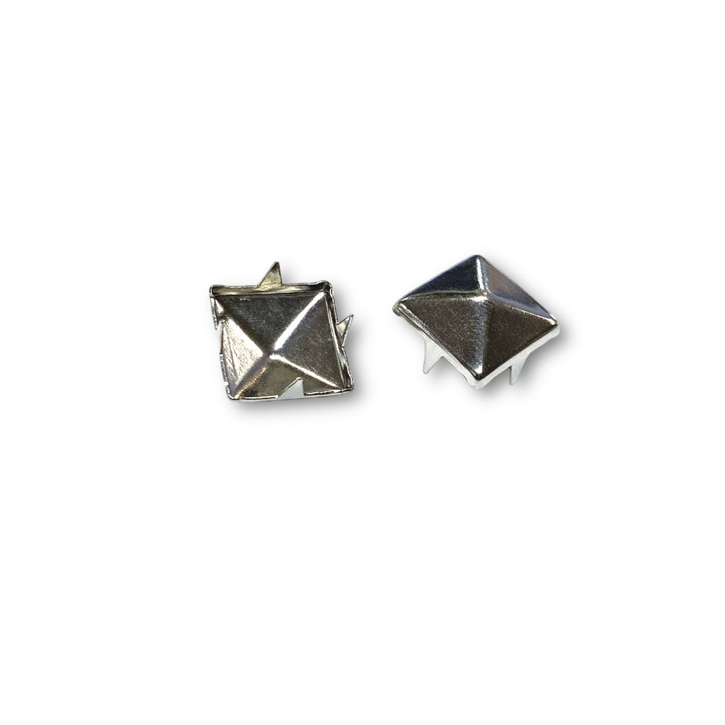 3/8" Silver Pyramid Studs (50-pack)