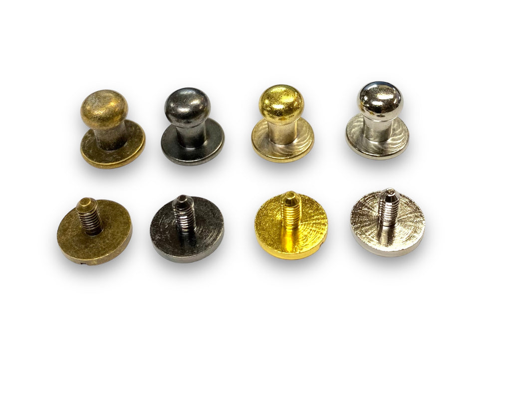 7mm Post / Button Stud Fasteners for Leather (3 sets)
