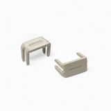 Enamel gray metal bottom stops for #10 zippers, 30-pack