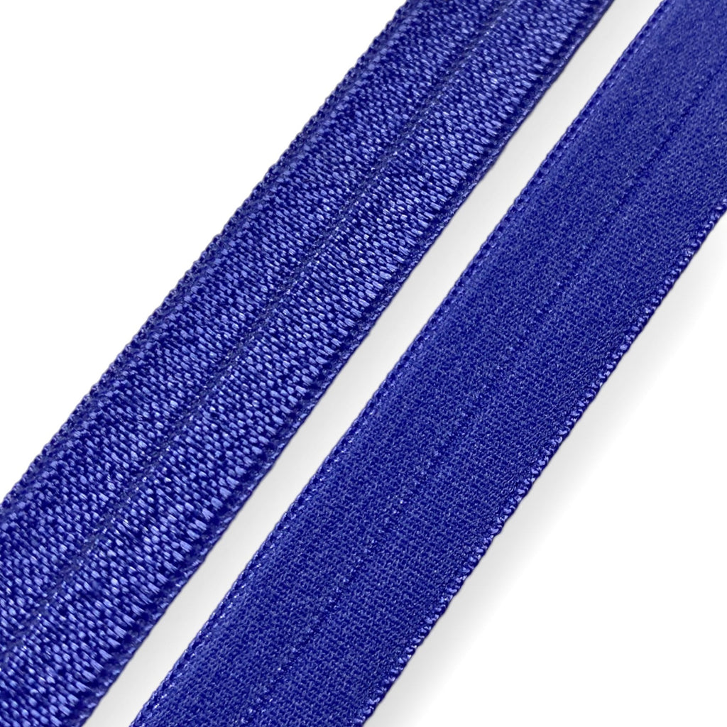 Fold-Over Elastic - Satin/Matte Iris Blue (By the Yard)