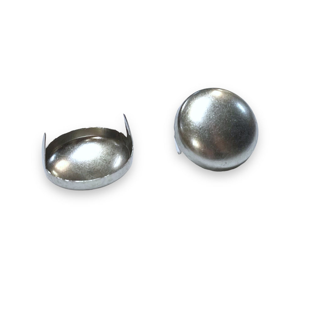 3/4" Frosted Silver Dome Studs (two prong)-25 pack
