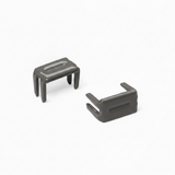 Medium-dark enamel gray metal bottom stops for #10 zippers, 30-pack