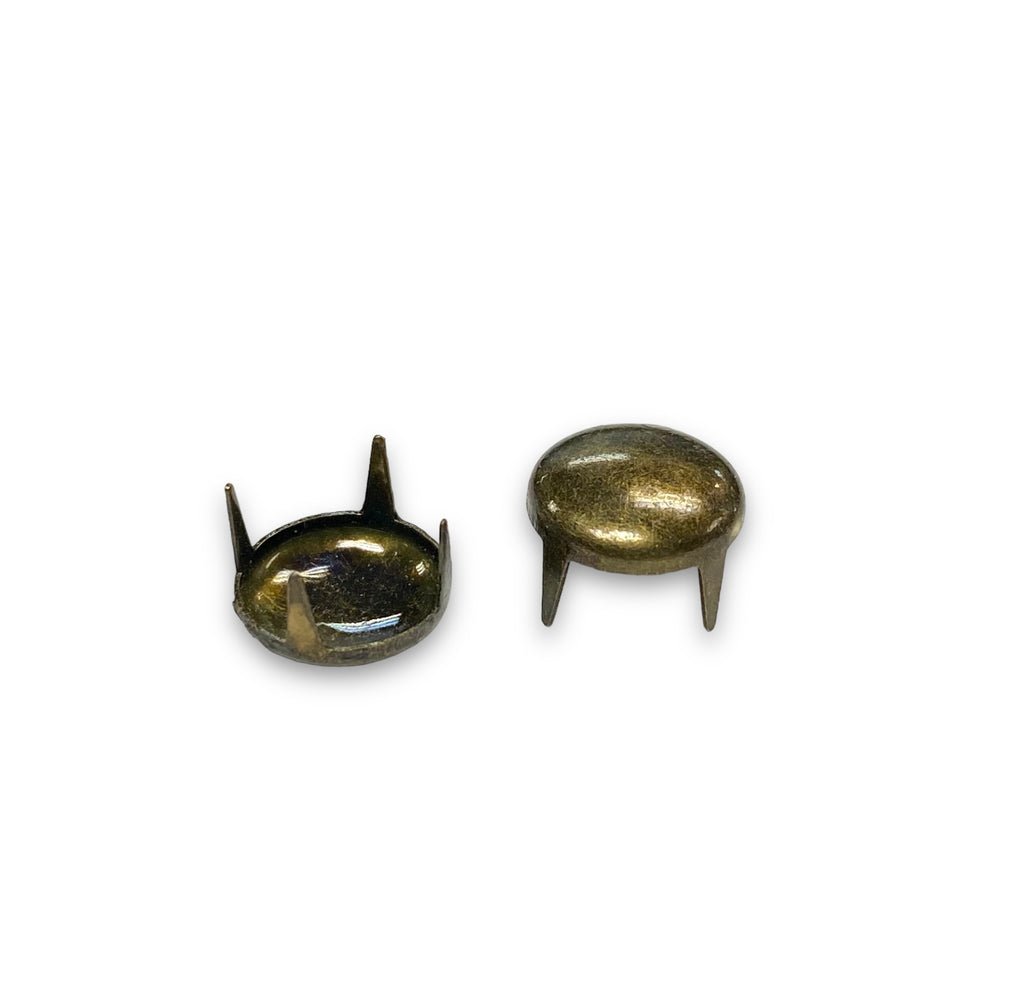 3/8" Antique Brass Flat Dome Studs (50-pack)
