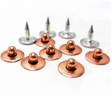 copper jean rivets with silver aluminum tacks