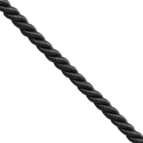 Rayon Twist Rope Cord - Black (2 Sizes)