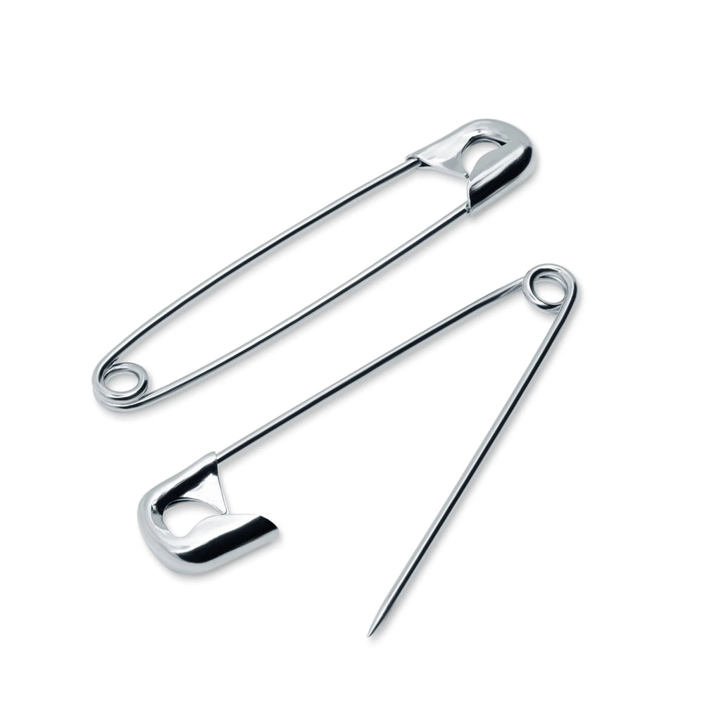 3" Safety Pins - Nickel (2 pieces)