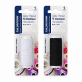 White and black Tailorform elastic thread, 36 yards / 33 m per spool, sold individually