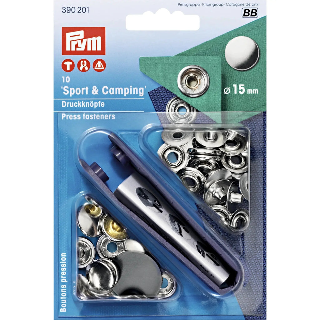 Prym “Sport & Camping” 15mm Snap Kit - Silver
