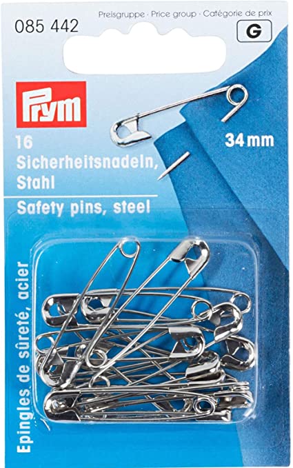 PRYM Safety Pins - Silver (Assorted Sizes)