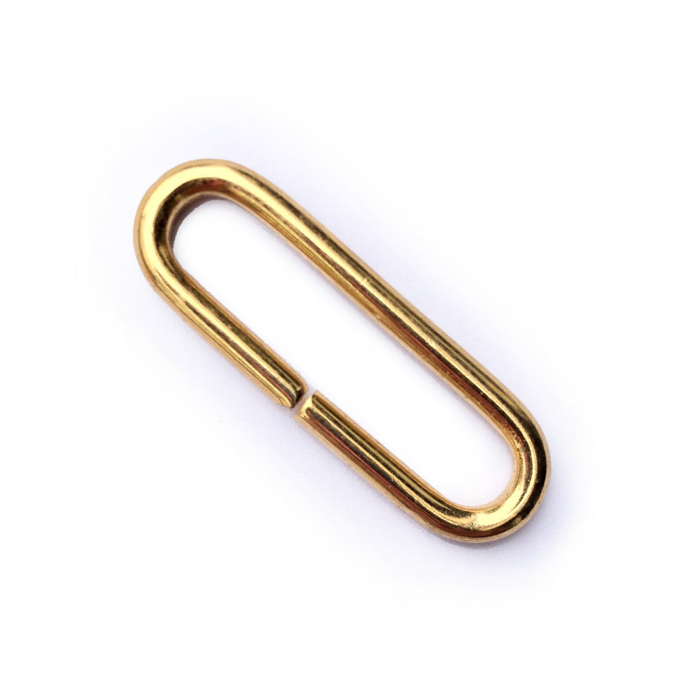 1 1/4" Brass Plated Rounded Rectangle Ring