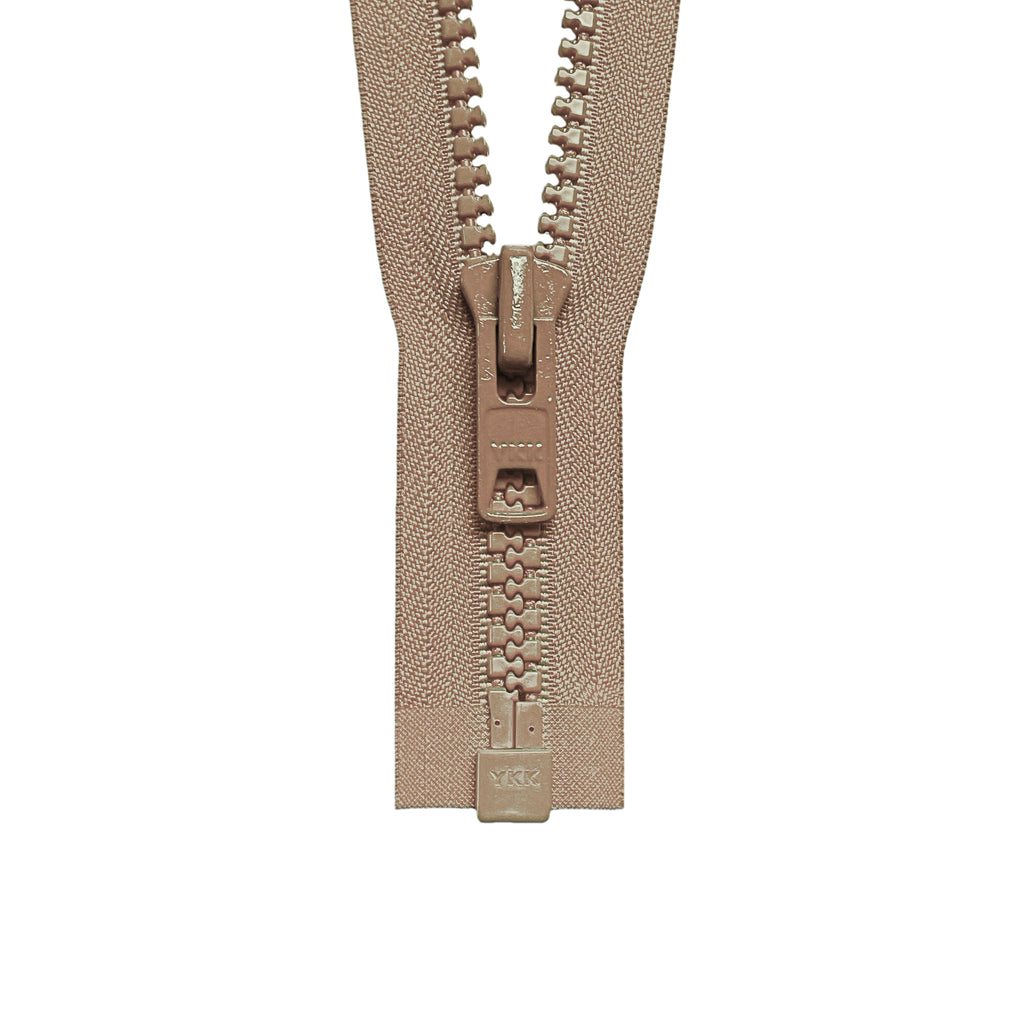 YKK VISLON #10 Separating Zipper Automatic Lock Short Double Pull Metal  Slider #VFUVOL-107 DX E 60 Light Beige