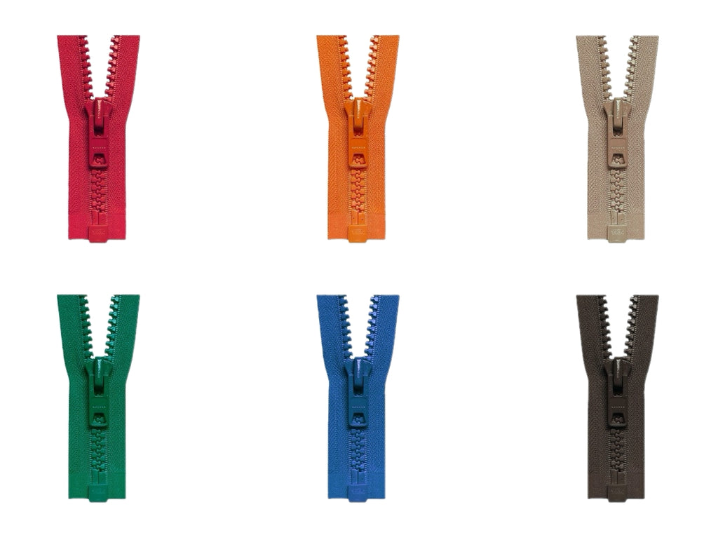 30" YKK #10 VISLON Plastic One-Way Open End Zipper - (11 Colours)