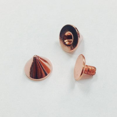 1/4" Rose Gold Cone Spike (10-pack)