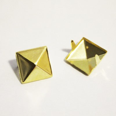 3/8" Gold Pyramid Studs (50-pack)