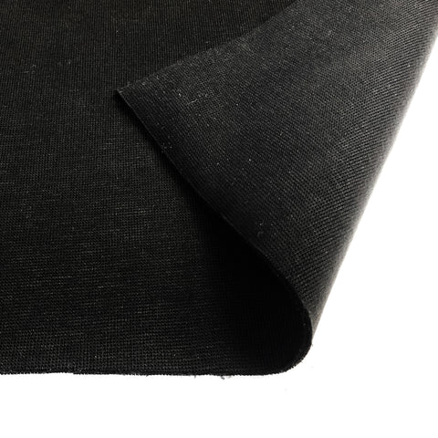 Black Rib Knit Fabric - Lycra Waistband Rib - 90 x 20- 22cms deep
