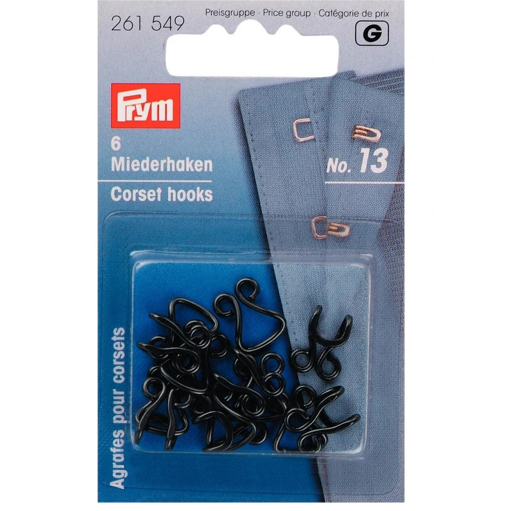 Large Corset Hook and Eyes - No. 13, Black, Silver (6 Sets) – Sewing Supply  Depot