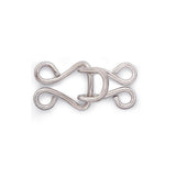 Large Corset Hook and Eyes - No. 13, Black, Silver (6 Sets)