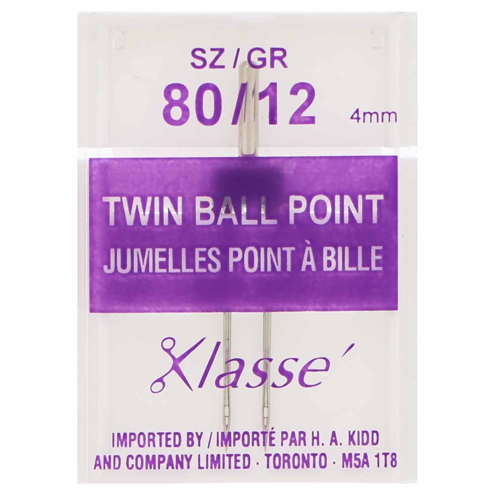 KLASSE´ Twin Ball Point Needles - Size 80/12, 4mm
