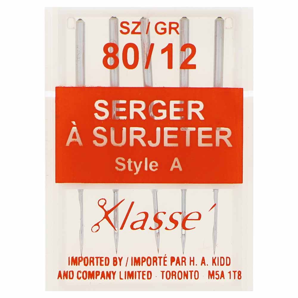 KLASSE´ Serger Needles  - Size 80/12 (Style A Round Shank)