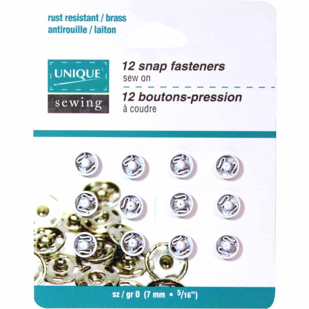 7mm Snap Fasteners (12 sets) - White