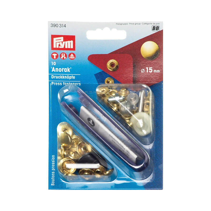 PRYM 15mm S-Spring Snaps with Tool (10 pack) – Sewing Supply Depot
