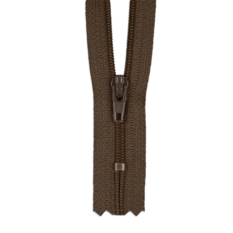 #3 Nylon Coil Closed-End Zippers - Brown