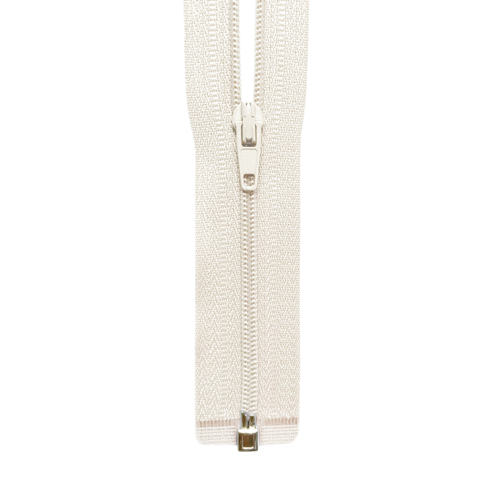 24" #3 Coil One-Way Separating Zipper - Off White