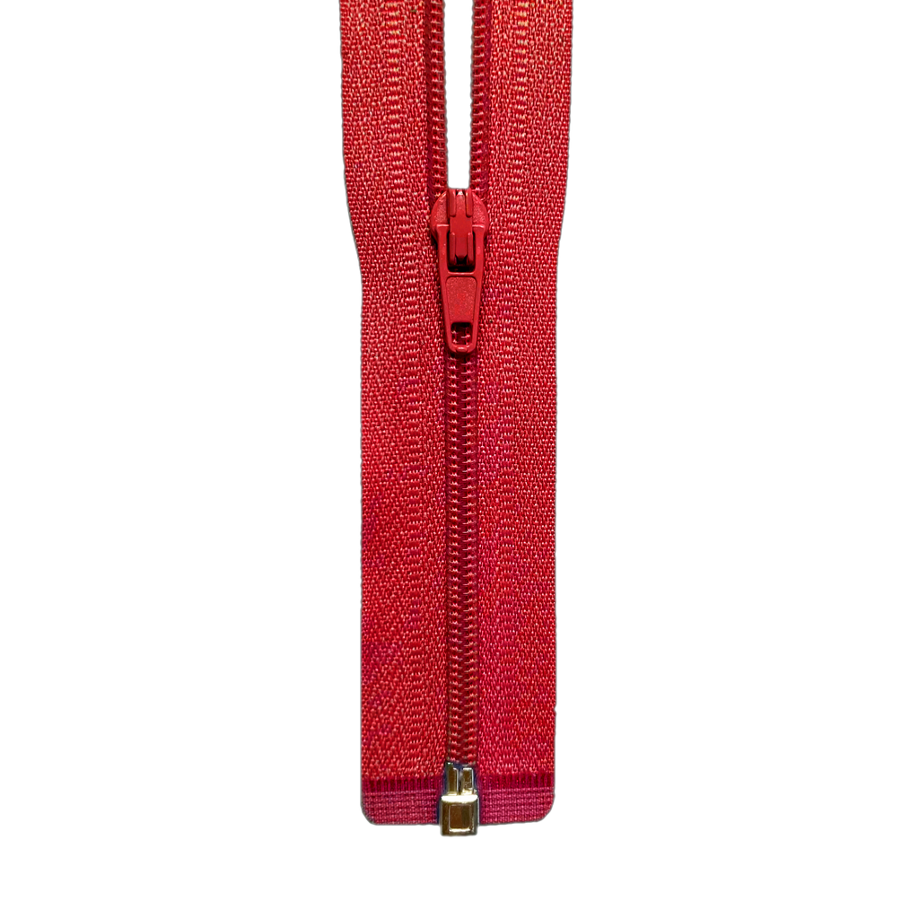 24" #3 Coil One-Way Separating Zipper - Red