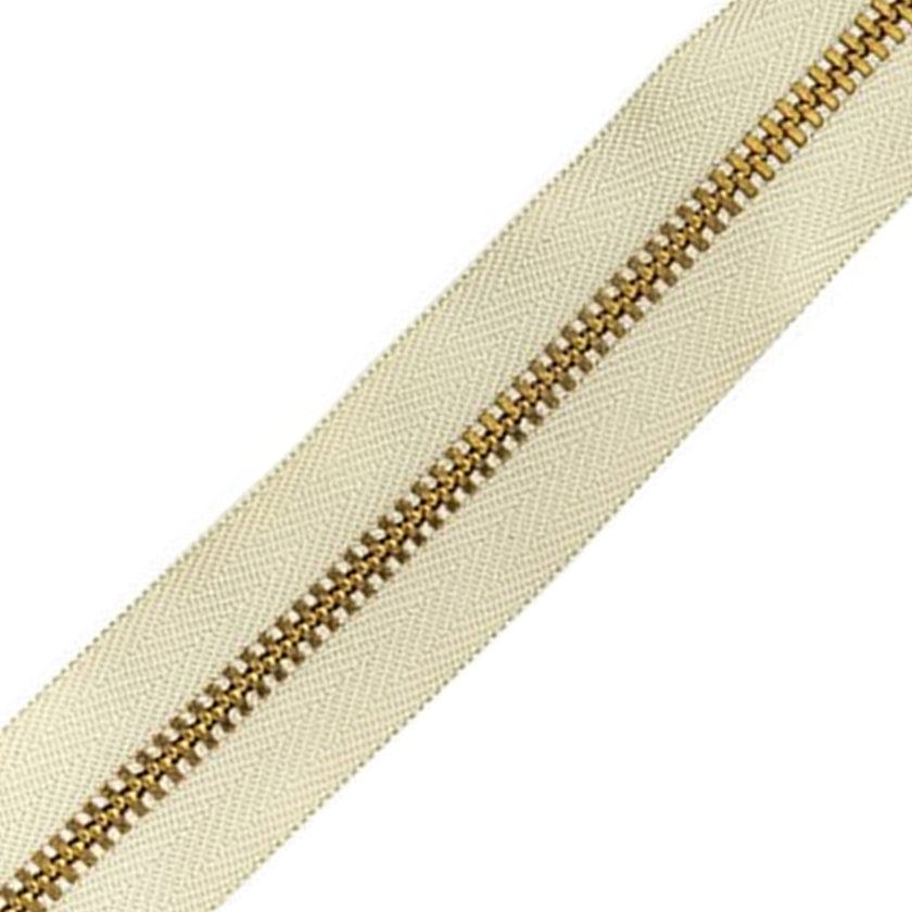 YKK  #4.5 Metal Zippers - Dyeable Organic Cotton Tape (by the yard)