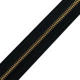 YKK #5 Brass Zipper - Black, White, Cream (by the yard)