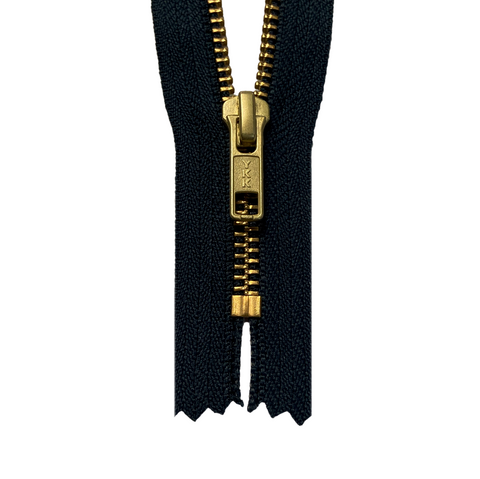 5 YKK Metal Zipper Closed End Brass Finish- 57 Colors - 17 Lengths  Available