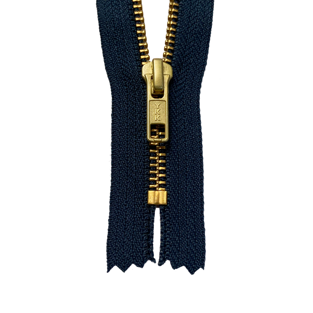 YKK #5 Brass Closed-End Zipper - Navy