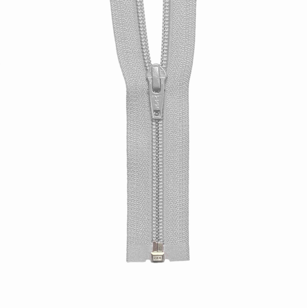 YKK #5 Coil 1-Way Open End Zippers - Light Grey