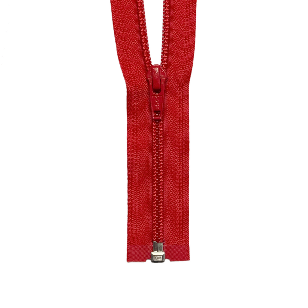 YKK #5 Coil 1-Way Open End Zippers - Red