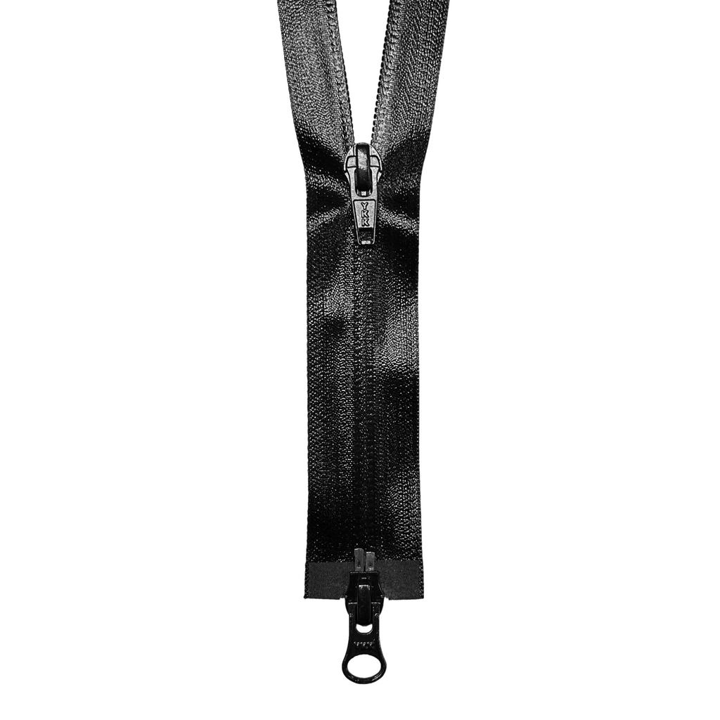 YKK AquaGuard #5 Coil Two-Way Seperating Zipper - Waterproof (Shiny Black)