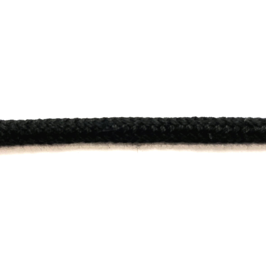 5mm Round Cotton Braided Drawstring Tipped Cord 51 Length - Black