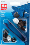 PRYM 17mm Jean Buttons with Tool - 8 pieces (Copper Wreath)
