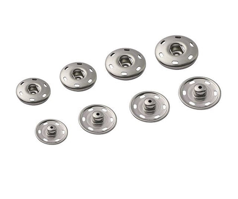 Sew-On Snap Buttons 50 Sets 8.5mm Snap Fasteners for Sewing Black & White - White & Black