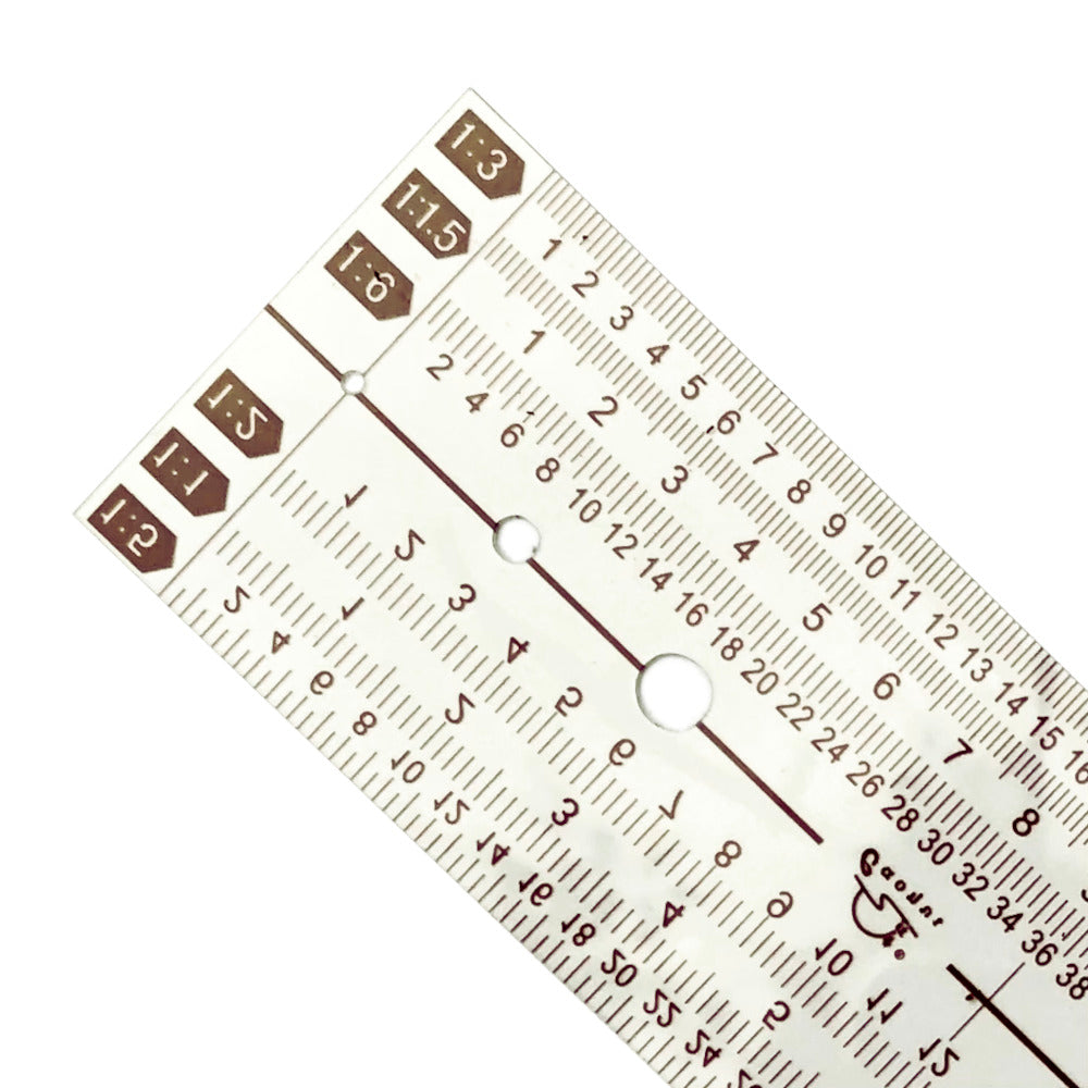 Transparent 6-in-1 Conversion Scale Ruler – Sewing Supply Depot