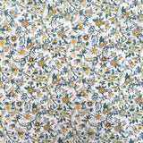 58" LIBERTY Cotton Yellow Floral Fabric (By the yard)