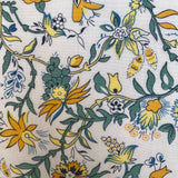 58" LIBERTY Cotton Yellow Floral Fabric (By the yard)
