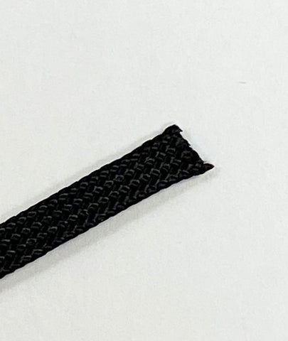 Flat Cotton Tubular Braided Drawstring Cord - Black & White, 8mm