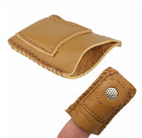Leather Thimble with Metal Coin