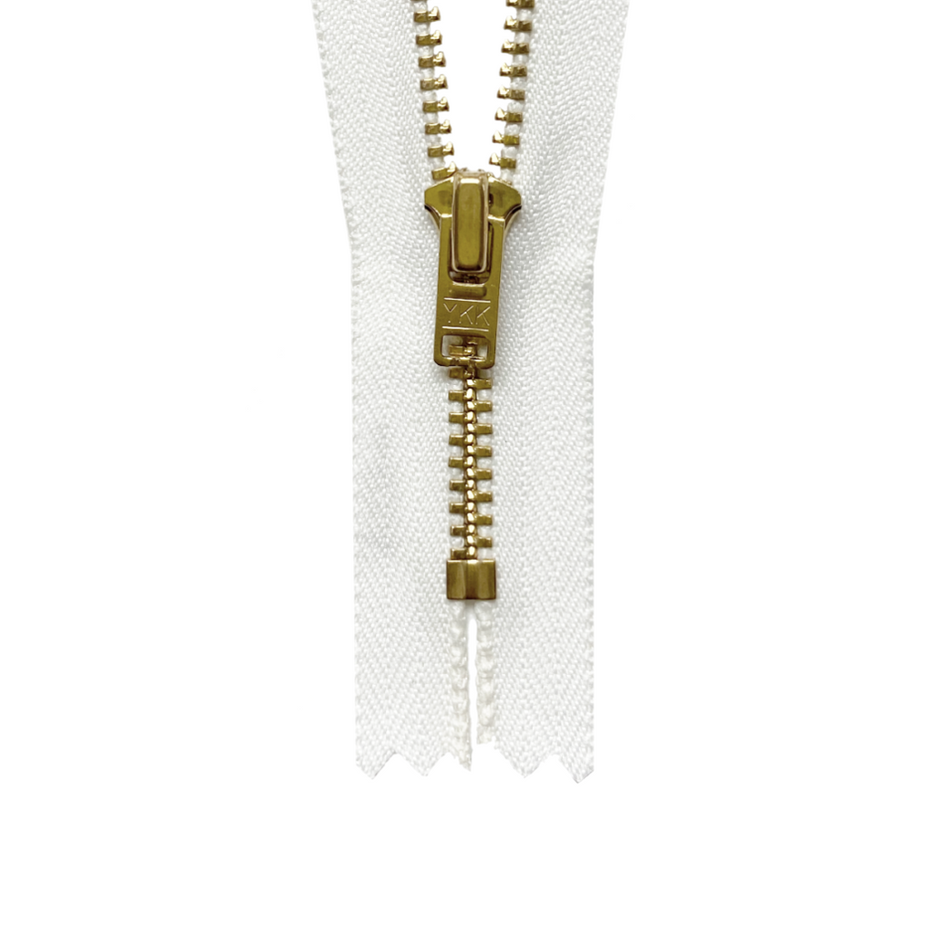 YKK #4.5 Brass Closed-End Zippers - White