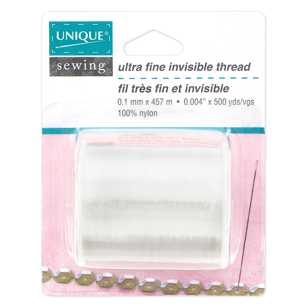 UNIQUE Ultra Fine Invisible Thread (clear or smoke) - 457m – Sewing ...