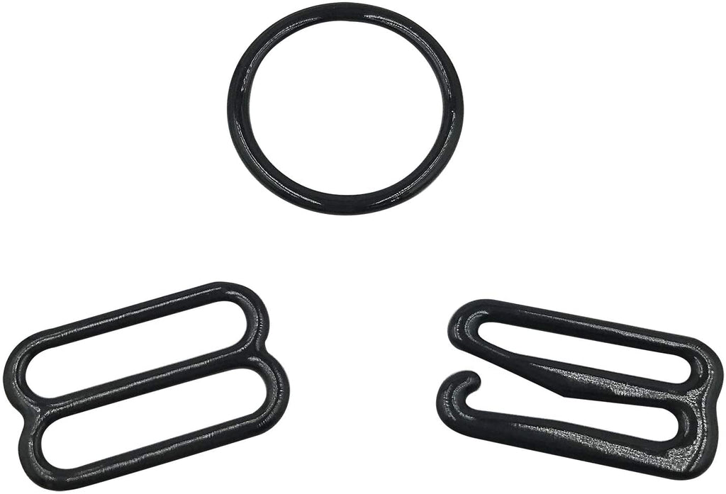 CLEARANCE- 5 Pair of Rings OR Sliders Bra Strap Sliders in Black