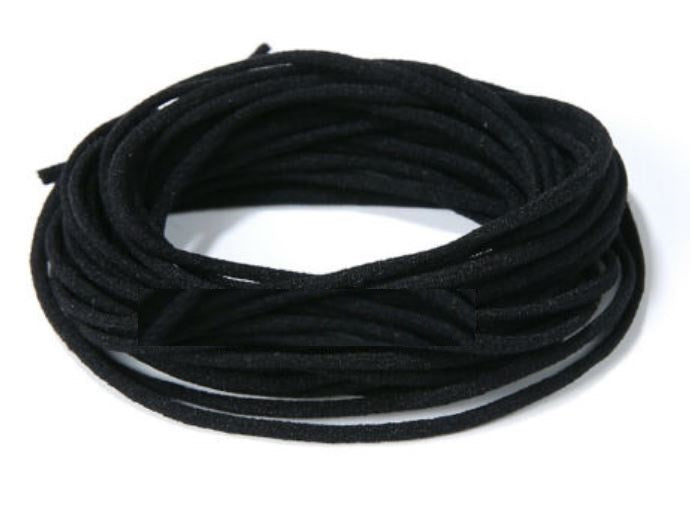 Black Earloop Elastic Cord (by the Roll)