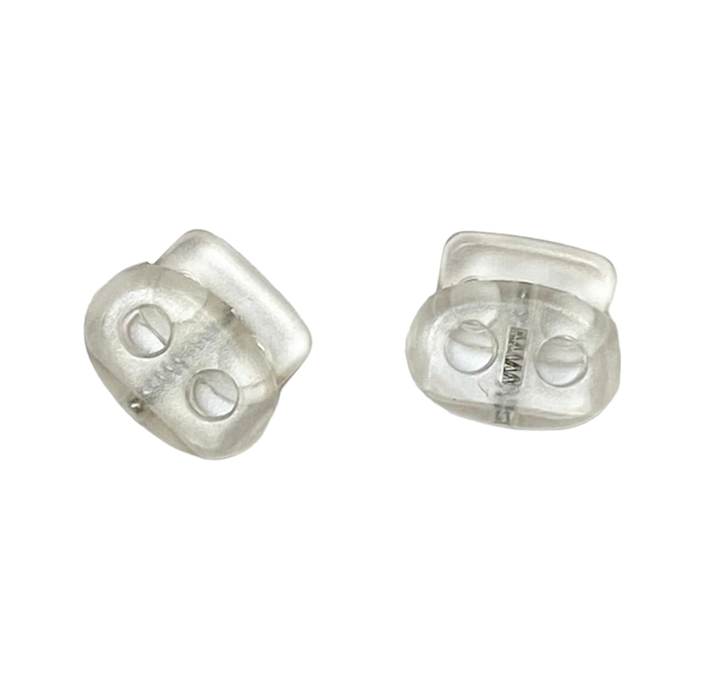 2 Cord Lock / Toggle / Stopper - Clear